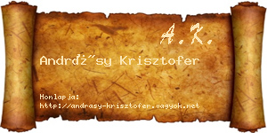 Andrásy Krisztofer névjegykártya